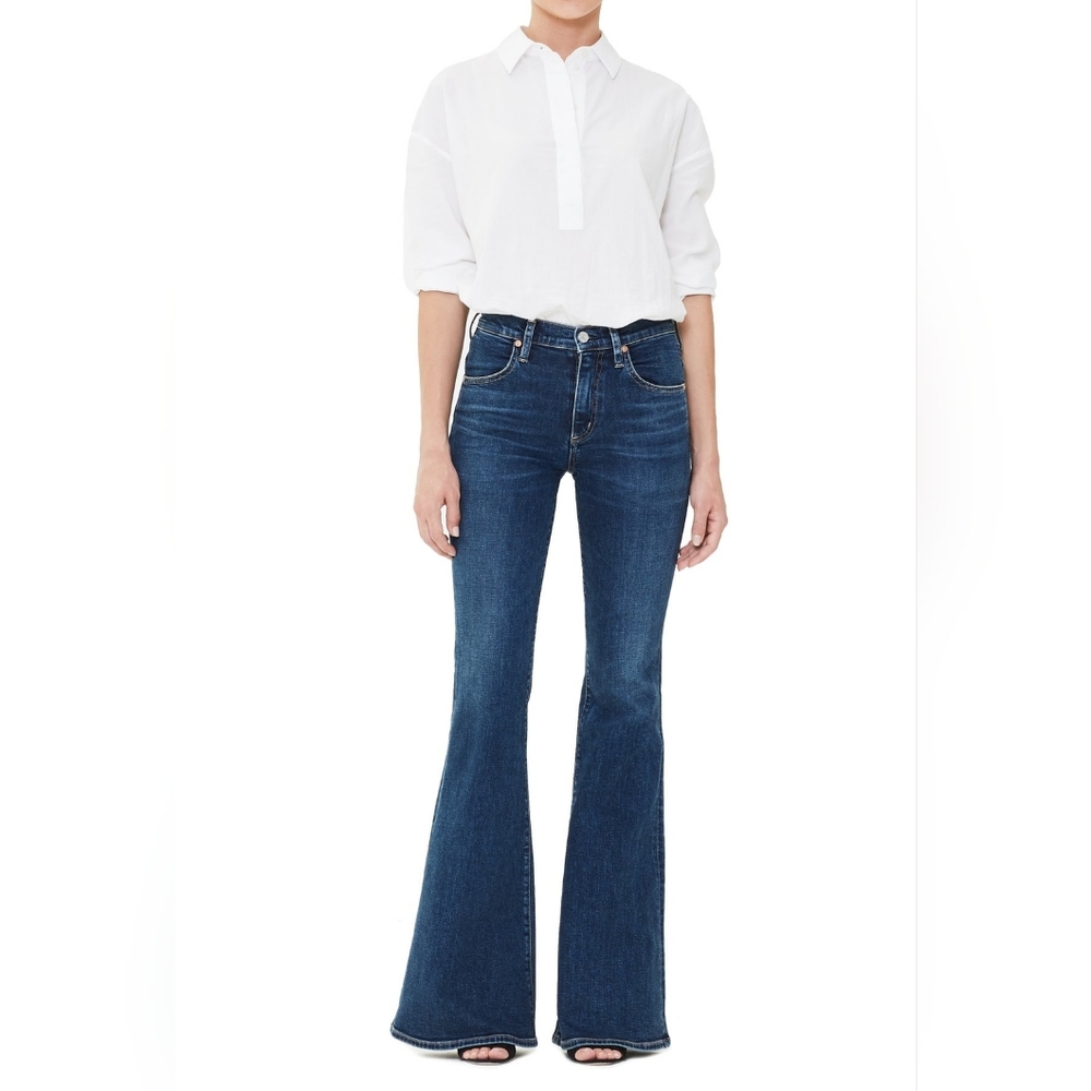 Citizens of Humanity Chloe Mid Rise Super Flare Jeans Womens Size 32 Santorini